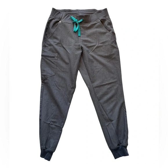 NWOT FIGS Technical Collection Zamora Jogger Scrub Pants Gray Aqua M - Picture 7 of 9